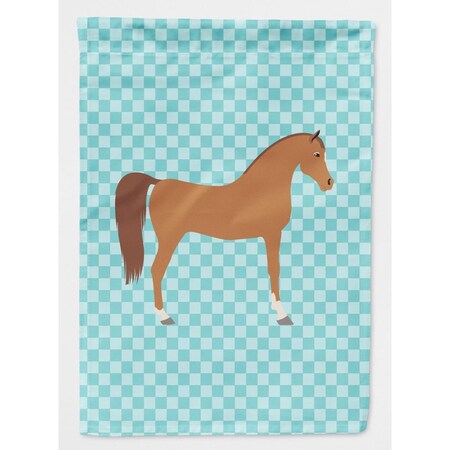 Carolines Treasures Arabian Horse Blue Check Flag Canvas House BB8085CHF